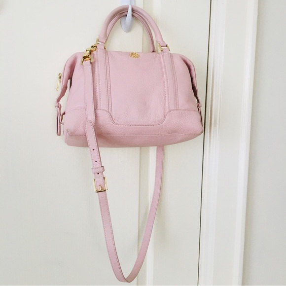 Tory Burch Landon Blush Pink Pebble Leather Satchel/Crossbody Bag - Picture 1 of 14